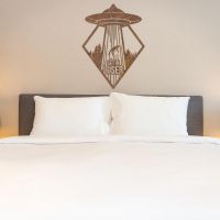 "Get in Loser" Alien Wall Art in Situ in the Bedroom