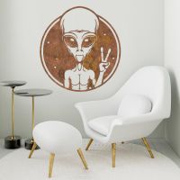 Peace Sign Alien Wall Art in Situ in the Sitting Room Peace Sign Alien Wall Art in Situ in the Sitting Room