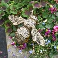 Aluminium Brushed Gold "Buzzing" Bumble Bee Sculpture