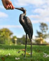 Aluminium Crane Sculpture with hand for scale