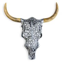 Scrolled Bison Head Bust Created From Aluminium Scrolled Bison Head Bust Created From Aluminium