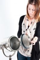 Aluminium Spotlight on Wooden Stand