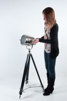 Aluminium Spotlight on Wooden Stand