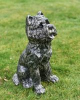 Yorkshire Terrier Sculpture in Situ in the Garden