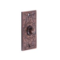 “Anderson” Antique Copper Rectangle Pattern Bell Push 