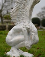 ‘Solitude’ Angel Garden Sculpture in Cast Aluminium close up of body