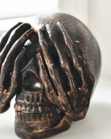 close up of skull ornament close up of skull ornament