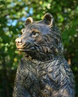 Angled view of bear statue garden statue