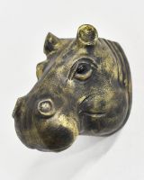 Black & Gold Hippo Wall Bust