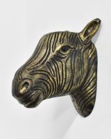 Black & Gold Zebra Wall Bust