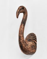 Angled view of Copper Flamingo Wall Bust - 41cm