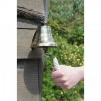 7" Antique Brass Bell with Rope Lanyard