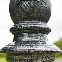Antique Black and Silver Lamp Post Column Detailing