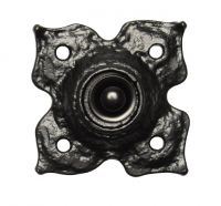 Antique Black Iron Flower Design Front Door Bell Push