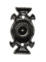Antique Black Iron Gothic Style Front Door Bell Push