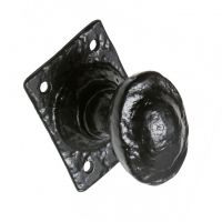 Antique Black Iron Oval Mortice Door Knob Set