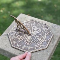 Scale Shot of Antique Brass "Flower" Hexagonal Sundial Scale Shot of Antique Brass "Flower" Hexagonal Sundial