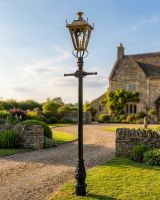 Antique Brass Gothic Lamp Post & Lantern Set 2.3m digital illustration