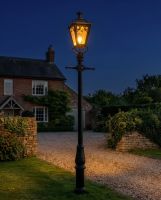 Antique Brass Gothic Lamp Post & Lantern Set 3.7m digital illustration at night Antique Brass Gothic Lamp Post & Lantern Set 3.7m digital illustration at night