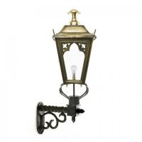 Brass Gothic Wall Light on an Ornate Wall Bracket