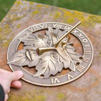 Scale Shot of Antique Brass "Greenman" Sundial - 24cm