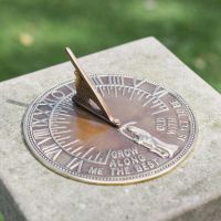 Antique Brass "Old Father Time" Sundial - 200mm
