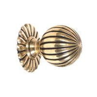 Antique Brass Round Flowered Mortice Knob Set Antique Brass Round Flowered Mortice Knob Set