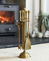 Antique Brass Traditional Companion Set 50cm in Situ Antique Brass Traditional Companion Set 50cm in Situ