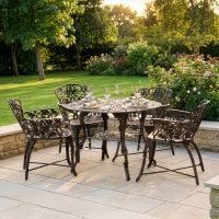 Antique Bronze "Autumn Fall" Four Seater Dining Set digital illustration dressed table