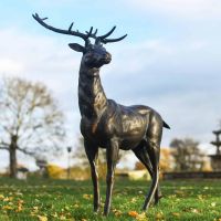Antique Bronze "General" Freestanding Stag Garden Sculpture