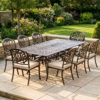 Antique Bronze "Goliath" Eight Seater Garden Table & Chair Set digital illustration new