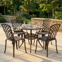 Antique Bronze "Hatchlands" Four Seater Dining Set digital illustration dressed table