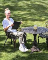 Scale Shot of Antique Bronze "Royal Ascott" Two Seater Bistro Set