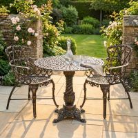Antique Bronze "Royal Ascott" Two Seater Bistro Set digital illustration dressed table