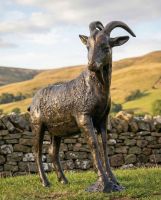 Antique Bronze Billy Goat Garden Sculpture