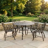 Antique Bronze "Edworth Manor" Four Seater Dining Set digital illustration Antique Bronze "Edworth Manor" Four Seater Dining Set digital illustration