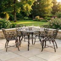 Antique Bronze "Edworth Manor" Four Seater Dining Set digital illustration dressed table Antique Bronze "Edworth Manor" Four Seater Dining Set digital illustration dressed table