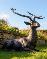 Antique Bronze "General" Sitting Stag Garden Sculpture Digital Illustration