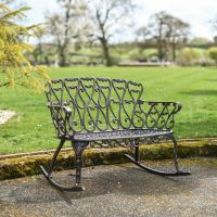 Antique Bronze Hawthorn Heart Rocking Bench 