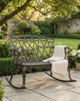 Antique Bronze "Hawthorn" Heart Rocking Bench ai illustration Antique Bronze "Hawthorn" Heart Rocking Bench ai illustration