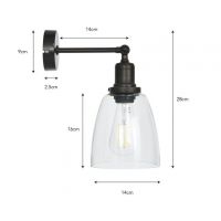 Dimensions of the Satin Nickel Adjustable Wall Light