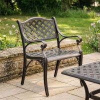 Antique Copper "Farleigh" Aluminium Single Seater Garden Chair Digital Illustion
