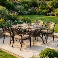 Antique Copper "Hestercombe" Four Seater Furniture Set digital illustration with cushions