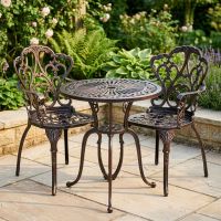 Antique Copper "Victoria" Antique Copper Two Seater Bistro Set digital illustration