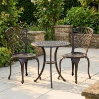 Antique Copper Arched "Floral" Table & Chair Set digital illustration new