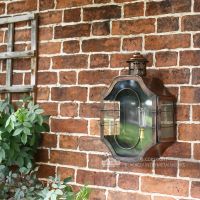 Antique Copper Nautical Inspired Flush Wall Light Installed