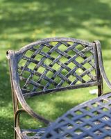 Close-Up of Chair for Antique Gold "Frosted" Four Seater Table & Chair Set with Grill Close-Up of Chair for Antique Gold "Frosted" Four Seater Table & Chair Set with Grill