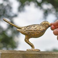 Scale Shot of Antique Gold "Alary" Freestanding Bird Sculpture