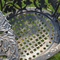 Close-Up of Seat on Antique Gold "Autumn Fall" Four Seater Dining Set Close-Up of Seat on Antique Gold "Autumn Fall" Four Seater Dining Set