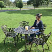 Antique Gold "Autumn Fall" Four Seater Dining Set in Situ Antique Gold "Autumn Fall" Four Seater Dining Set in Situ